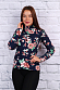 Водолазка "Натали" красные цветы арт. м114